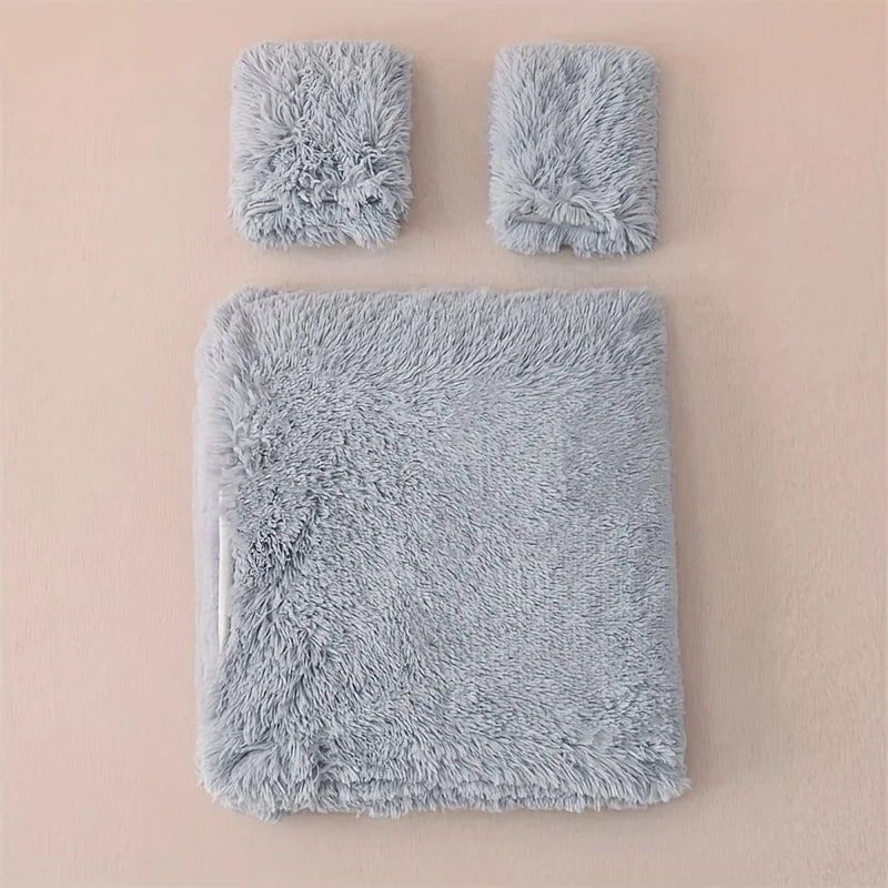 3PC Solid Plush Duvet Cover Set – Soft, Skin-Friendly Bedding for All Seasons