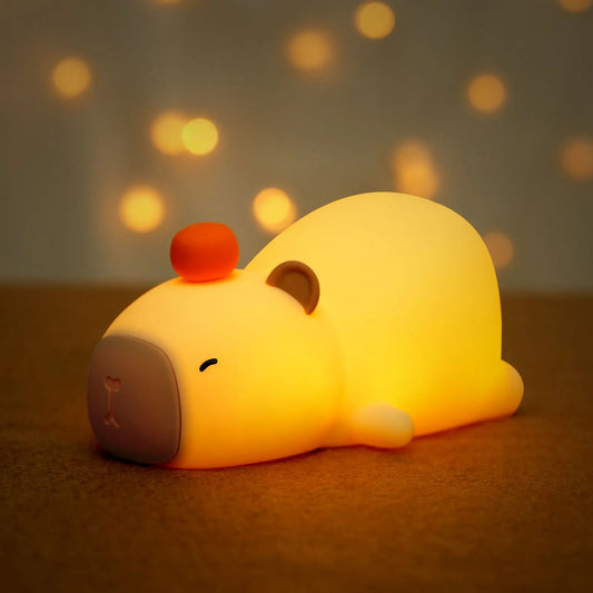 Cute Sleeping Capybara Night Light – Touch Control & Rechargeable