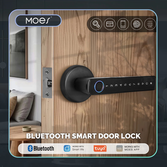 Bluetooth Smart Fingerprint Door Handle Lock – Keyless Security for Hotels, Apartments, Offices & Rental Properties!