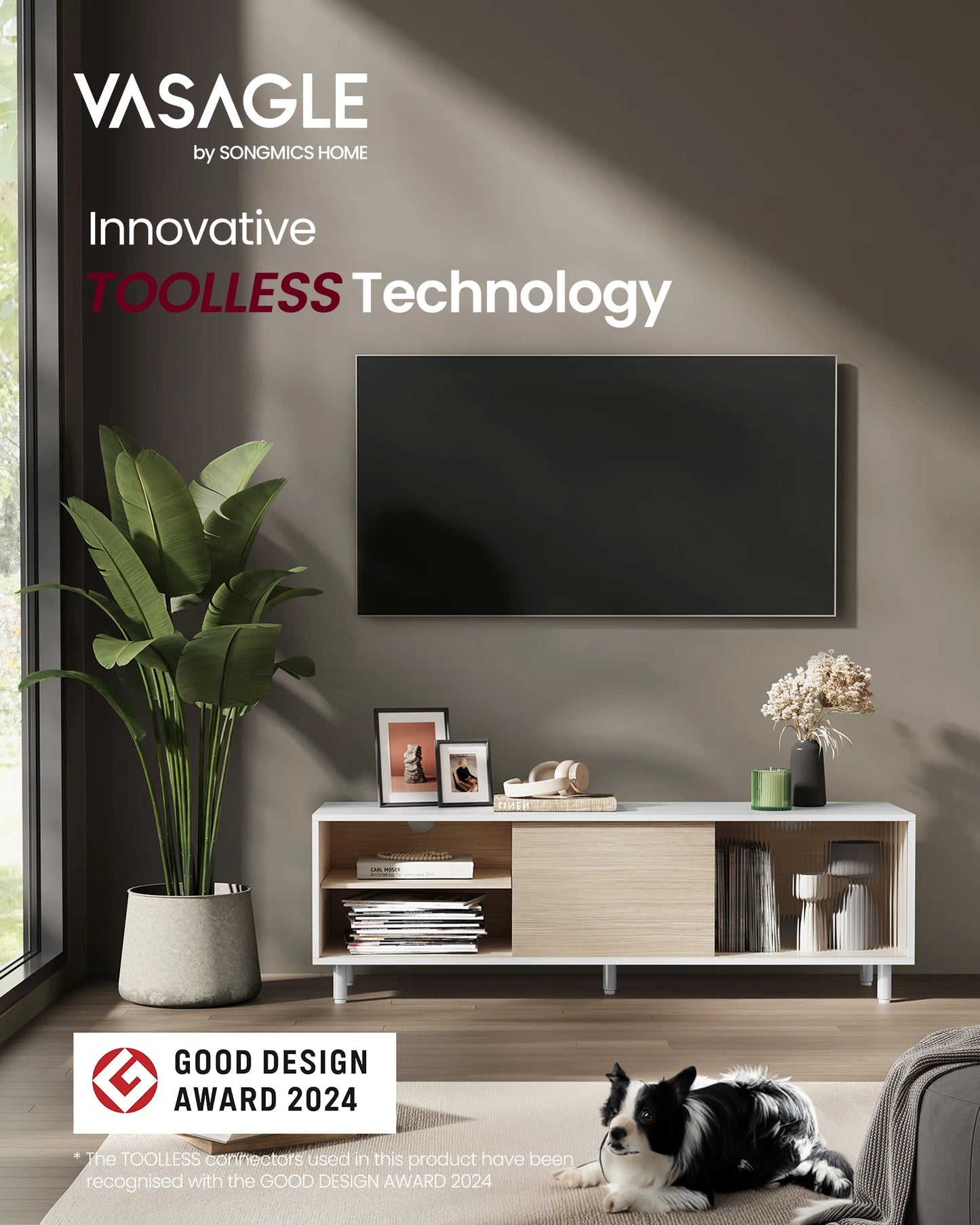 VASAGLE TV Stand for up to 60 Inch TV