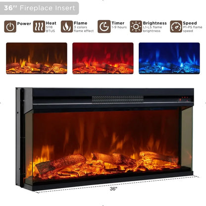 Glass Electric Fireplace TV Stand
