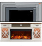 Glass Electric Fireplace TV Stand