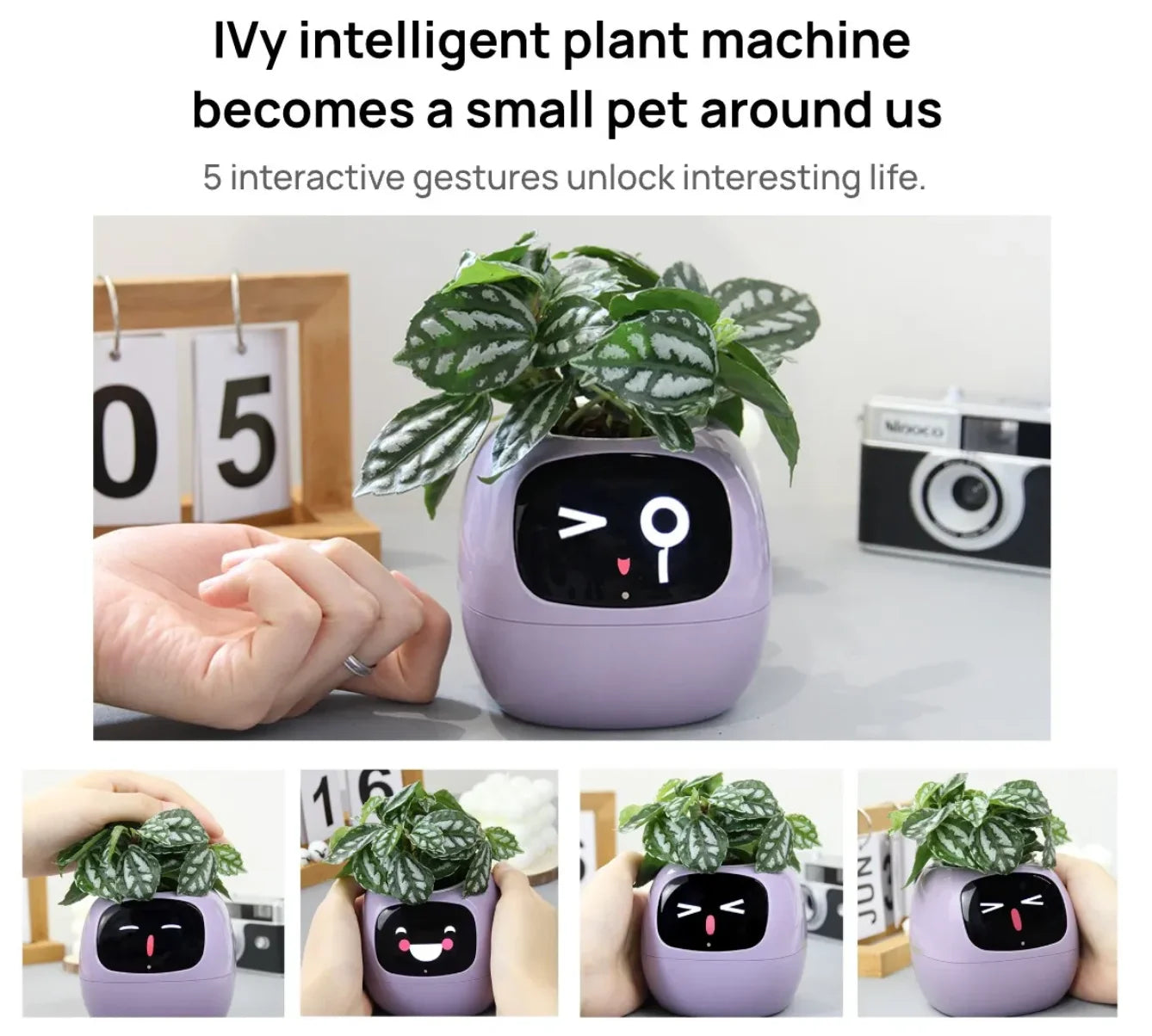 "Ivy Smart Planter: 7 Expressions, 7 Sensors, and AI Magic – Making Plant Care Fun & Effortless!