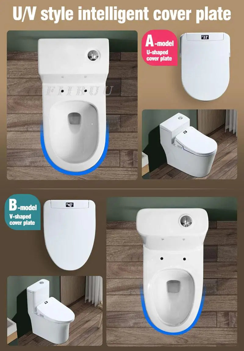 Smart Elongated Bidet Toilet Seat with Remote & Instant Heating