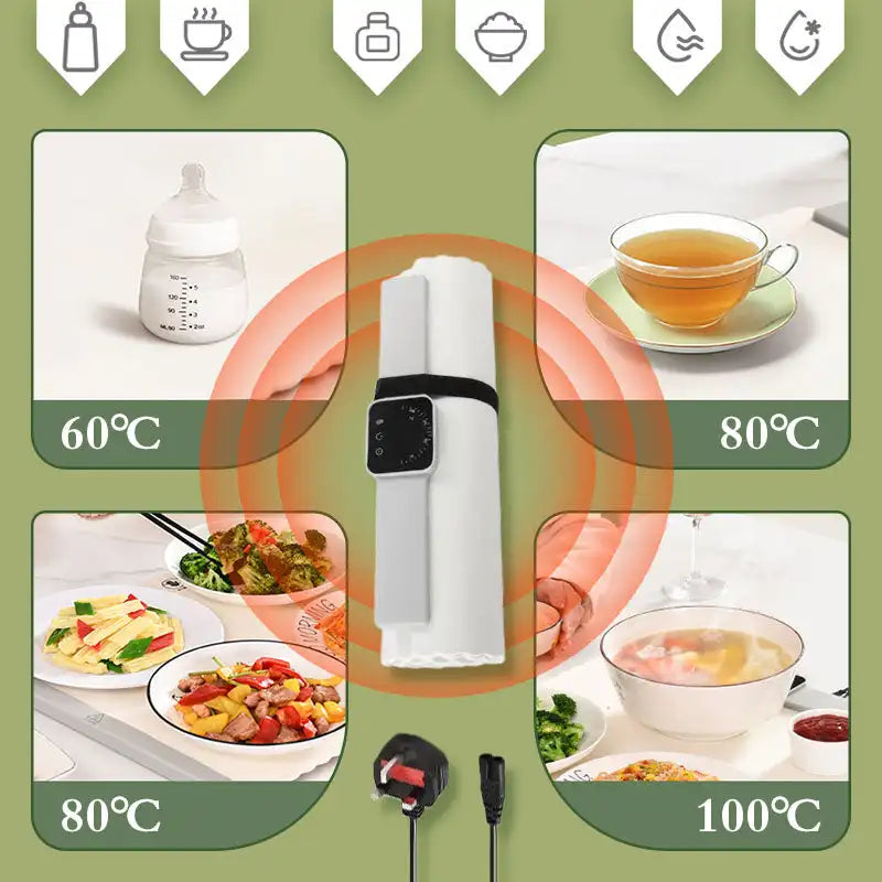 Foldable Electric Warming Tray with 5 Temperature Modes for Buffets & Parties